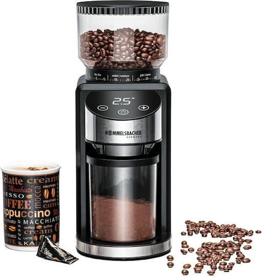 Rommelsbacher Coffee Grinder On Demand 200W with Bean Hopper Capacity 220gr