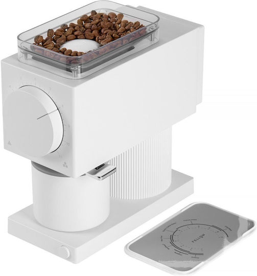 Fellow Ode Brew Grinder Coffee Grinder On Demand 140W with Bean Hopper Capacity 80gr White