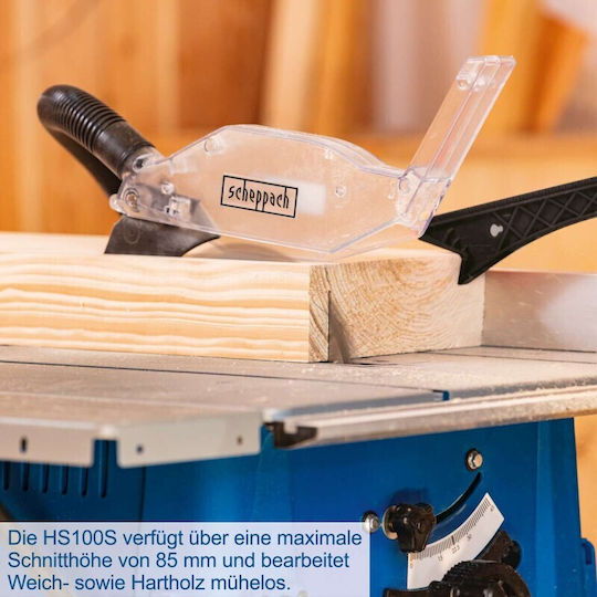 Scheppach Hs100s Bench Saw 2000W, Cutting Disc Diameter 250mm & Cutting Speed 6500rpm 5901310905