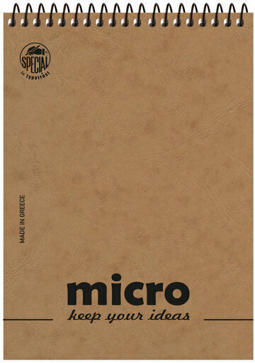 Micro Μπλοκ Σημειώσεων Σπιράλ 80 Φύλλων Ριγέ 2 Θεμάτων