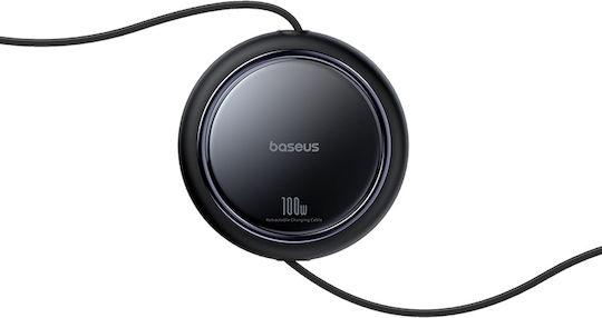 Baseus Bright Mirror Series Usb-c Retractable Cable 2 X Usb-c 100w 1m Black