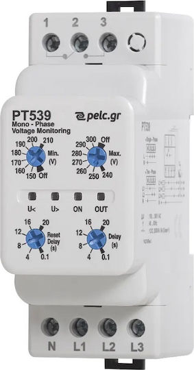 Power Electronics PT539 Τριφασικός Επιτηρητής Τάσης Ράγας