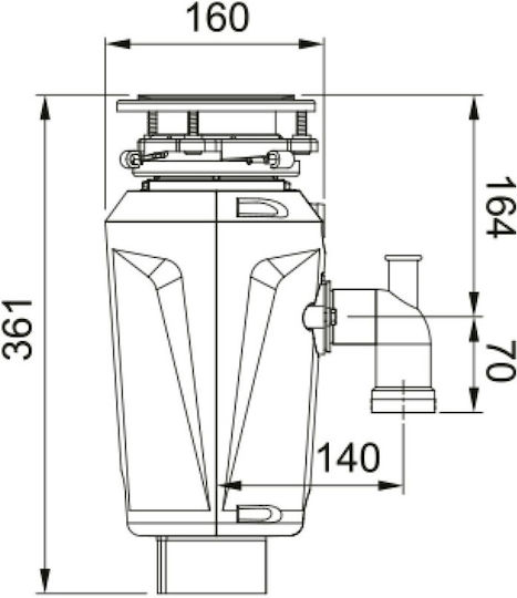 Franke Elite Slimline 50 Σκουπιδοφάγος με Ισχύ 1/2hp 16x36.1εκ.