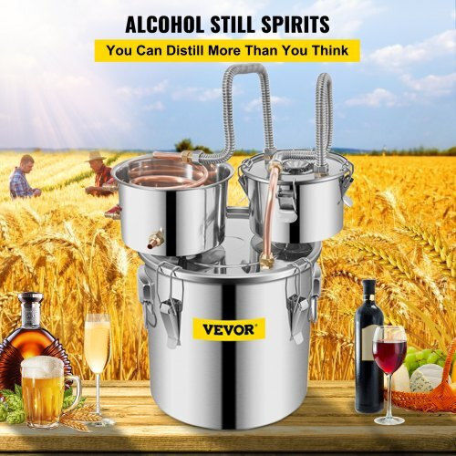 Alcohol Distillation Still Stainless Steel Copper 30 L Capacity
