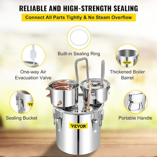 Alcohol Distillation Still Stainless Steel Copper 50 L Capacity