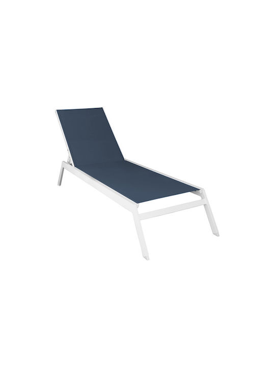 Liegestuhl Aluminium mit Textilene-Stoff Weiß 3Stück 208x63x31cm.