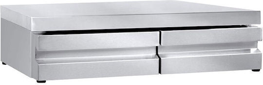Niki Inox Συρτάρι Καφέ Διπλό Π96xΒ60xΥ22cm
