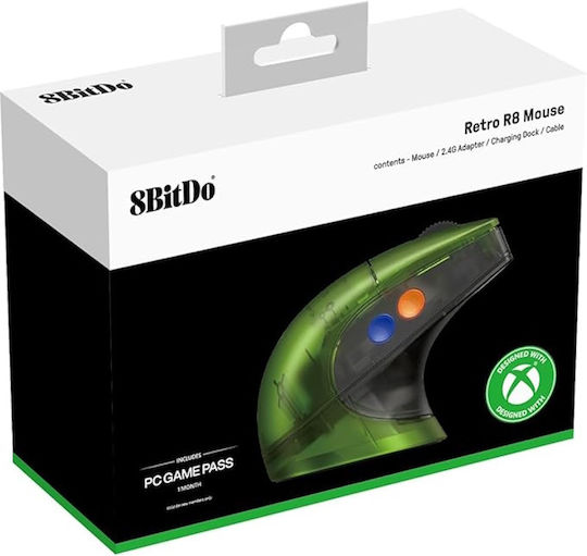 8Bitdo Retro R8 Ασύρματο Gaming Ποντίκι Πράσινο