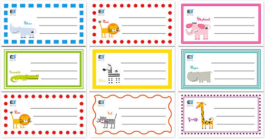 interDRUK Etichete Caiete Kids 9buc