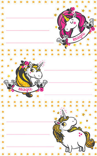 bsb Etichete Caiete Unicorni 9buc