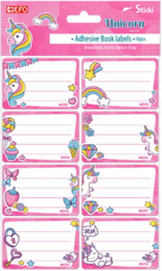 +Efo Notebook Labels Unicorn 16pcs