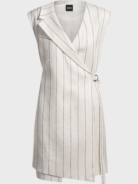 Summer Mini Dress Wrap Ecru