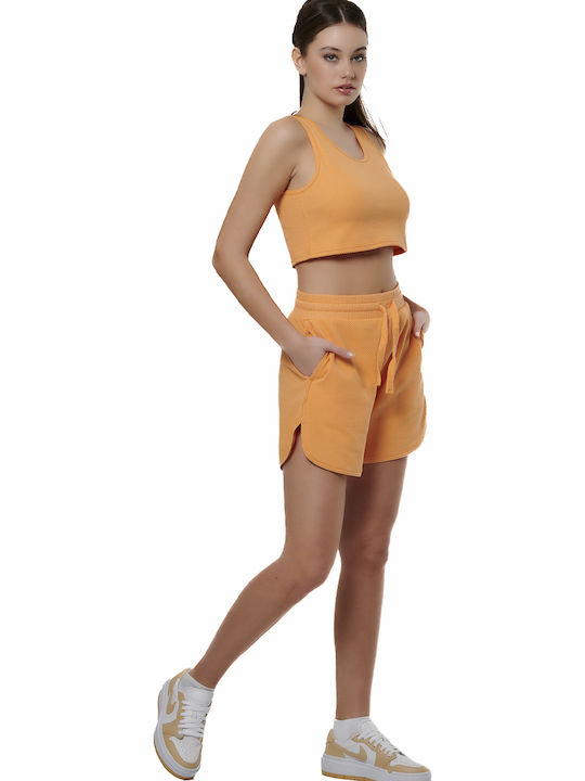 Women's Athletic Blouse Sleeveless Orange