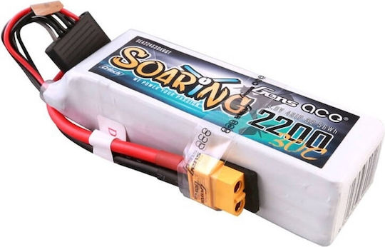 Gens Ace Soaring Li-Po Battery 14.8V 2200mAh 30C 4S XT60 for RC Vehicle 2 Pieces