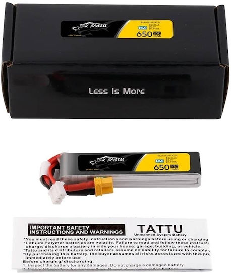 Tattu UAV Classic Li-Po Batterietyp 7.6V 650mAh 95C 2S XT30 für RC-Fahrzeug