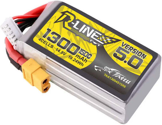 Tattu R-Line V5 Батерия Li-Po 14.8V 1300mAh 150C 4S XT60 за Дрон