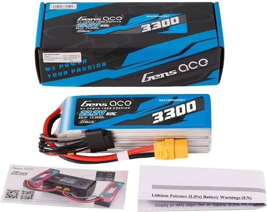 Gens Ace Gens Ace Classic Li-Po Battery 22.2V 3300mAh 60C 6S XT90 for RC Vehicle