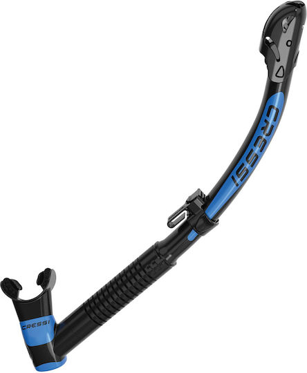 CressiSub Itaca Αναπνευστήρας Black/Blue Metal με Στόμιο Σιλικόνης