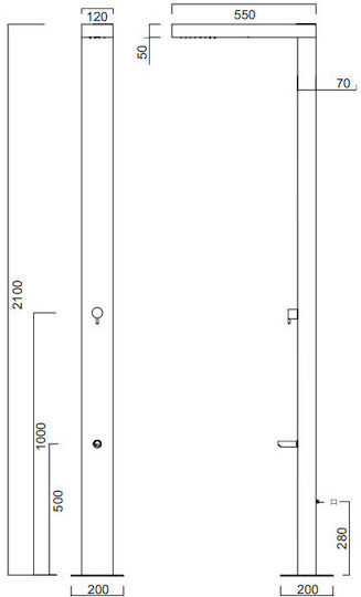 Icos Neda With Height 210cm Silver