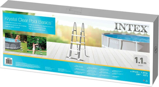 Intex Pool Ladder Made of Stainless Steel with Height 107cm Silver