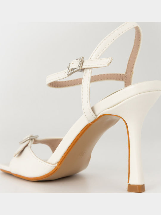 Sandalen mit Strass Weiß