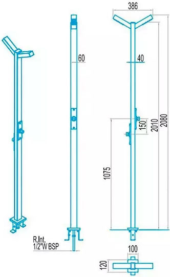 Astral Pool Solar Pool Shower made of PVC with a height of 200cm Silver