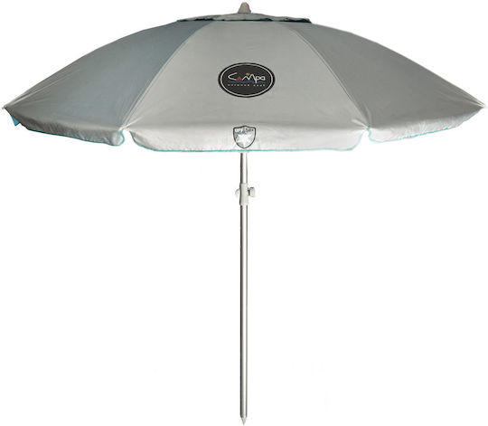 Campo Capri 220 Folding Beach Umbrella Aluminum Diameter 2m with Air Vent Sky Blue