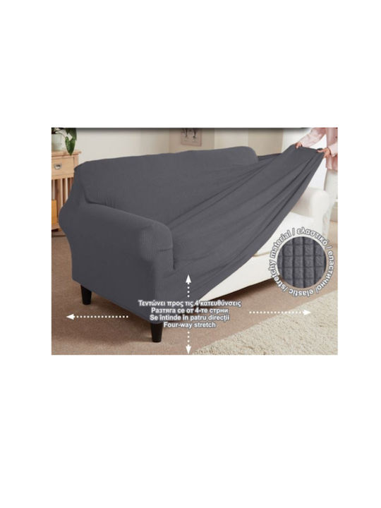 JumT Elastische Abdeckung für Dreisitziges Sofa Grey 170x215cm 1Stück 2857.6713.65