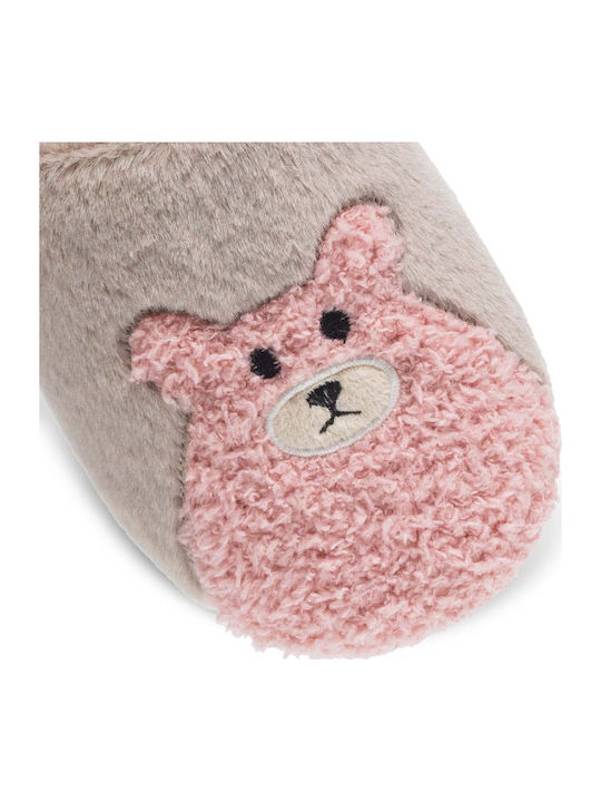Women's Slippers with Animals Brown