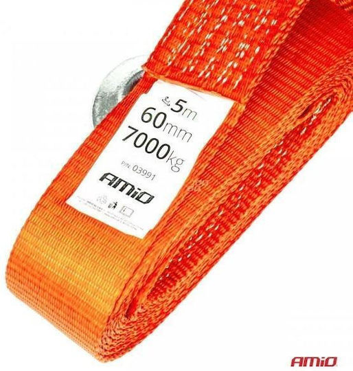 AMiO Car Towing Strap with Towing Capacity up to 7 Tons 5m in Orange Colour