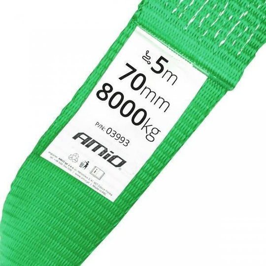 AMiO Car Towing Strap with Towing Capacity up to 8 Tons 5m in Green Color