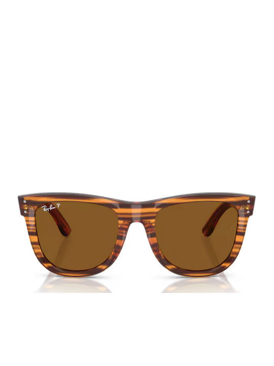 Ray Ban Wayfarer Reverse Unisex Sunglasses with Brown Plastic Frame and Brown Polarized Lens RBR0502S 679183