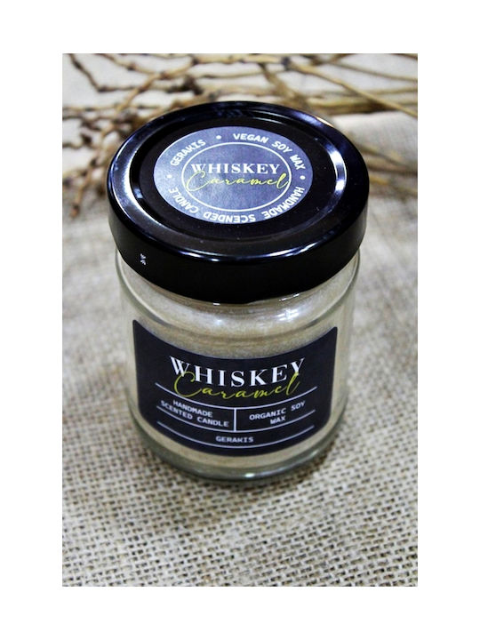 Gerakis Aromatisches Soja-Kerze im Gefäß mit Whiskey Karamell Duft 165gr