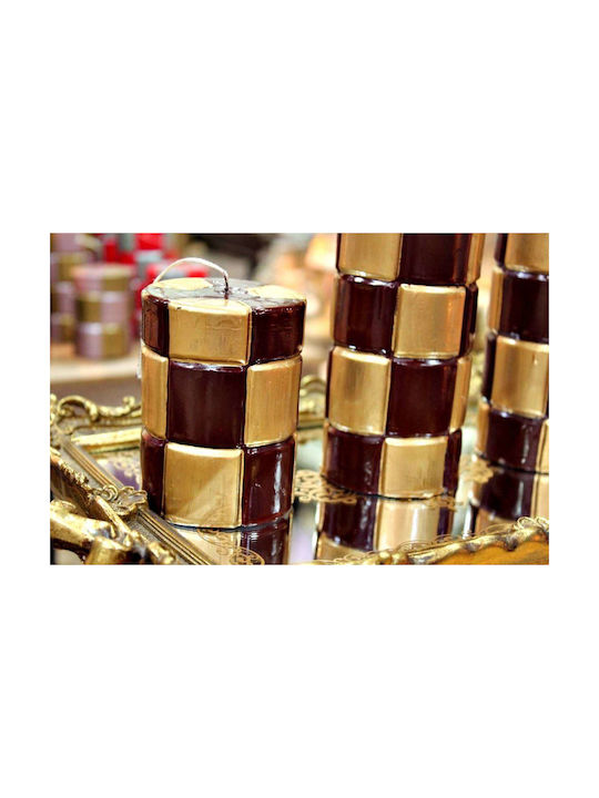 Carve Gold Bordeaux Square Candle 7.5*20