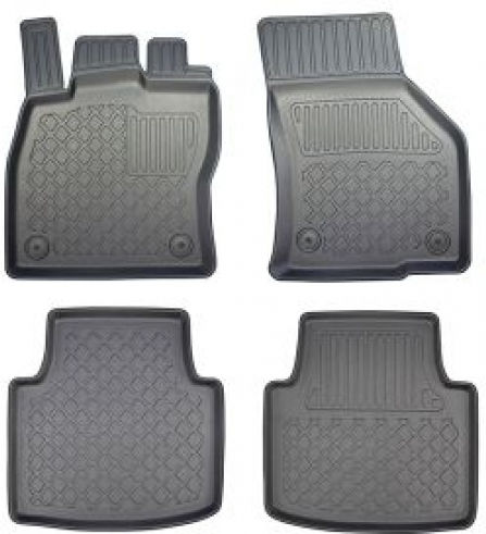 Aristar Set of Front and Rear Mats 4pcs Tray Type for Mercedes-Benz GLK 2008-2015 Black