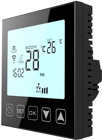 Hysen Hy603 Ψηφιακός Θερμοστάτης Smart Wifi Αέριο Πετρέλαιο Οθόνη Αφής Φωνητικές Εντολές/εφαρμογή Black