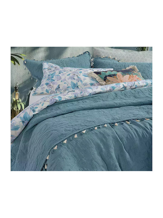 Nef-Nef Homeware Feraggio Κουβερλί Υπέρδιπλο Βαμβακερό Petrol 240x230cm