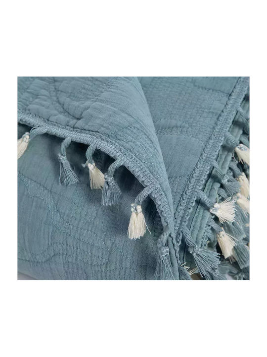 Nef-Nef Homeware Feraggio Κουβερλί Υπέρδιπλο Βαμβακερό Petrol 240x230cm
