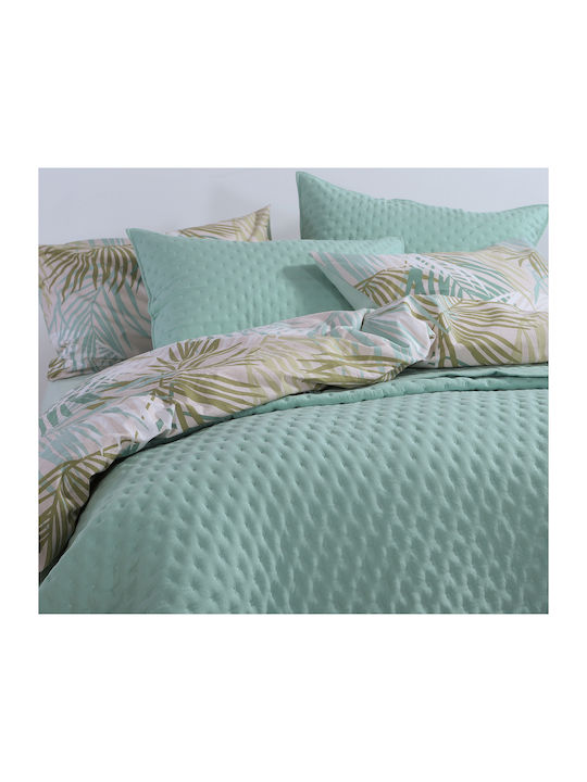 Nef-Nef Homeware Valia Coverlet Queen Size Microfiber Green 230x240cm
