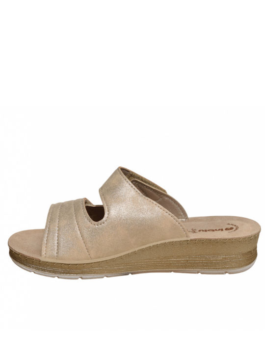 Damenplattformen Beige