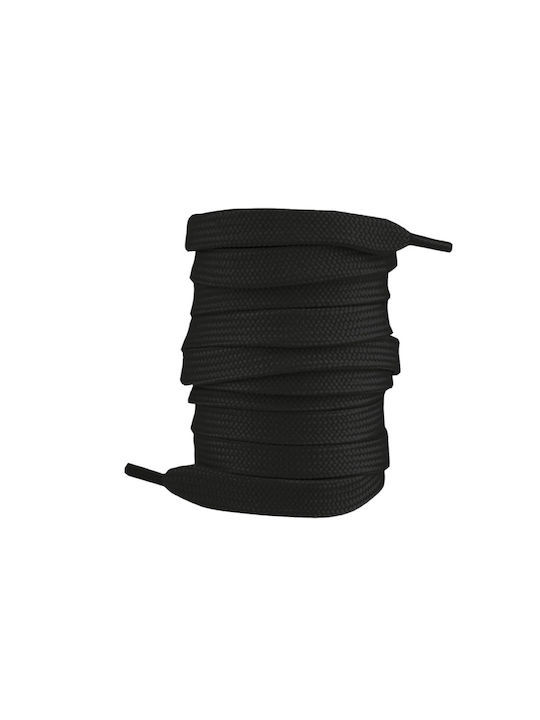 Bergal Sneaker Laces Black 140cm Κορδονια Πλακε 140 Εκατοστα Χρωμα Μαύρα Πλάτος 7 Mm Κατασκευασμένο Ανθεκτικό Πολυεστέρα