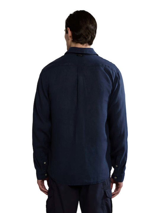 Glinen Long-sleeved Linen Shirt Sky Blue