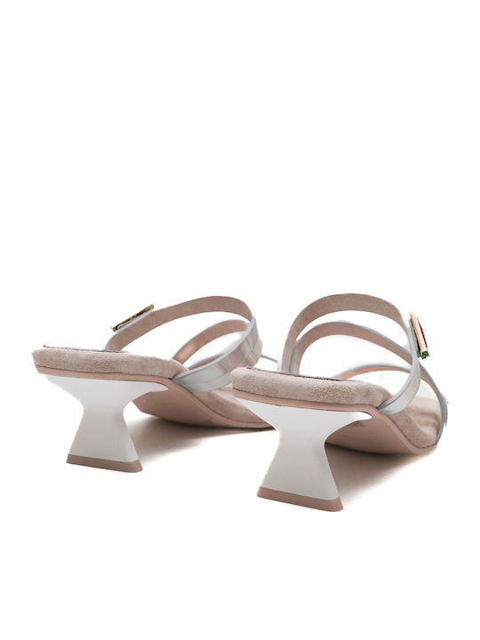 Leder Sandalen Silber