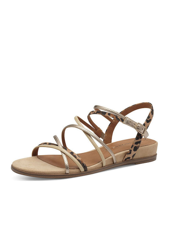 Women's Flat Sandals in Gold Color