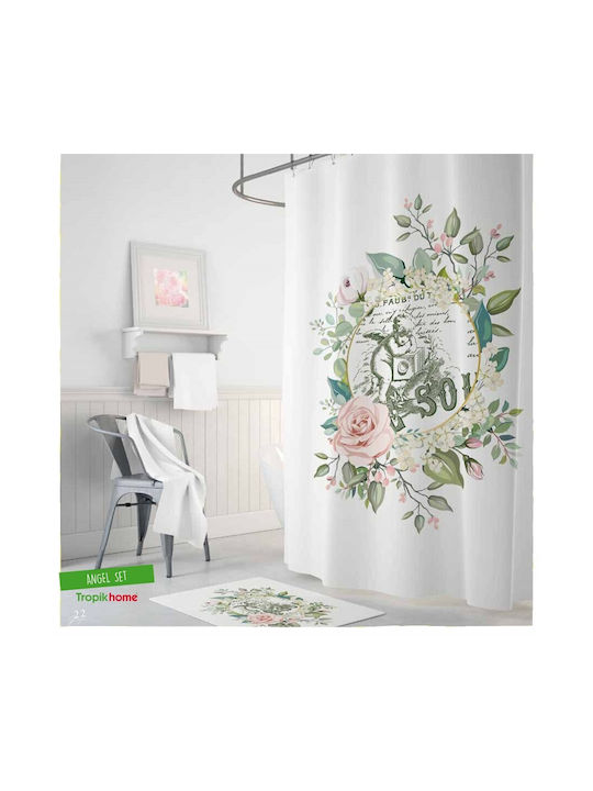 Tropik Home Perdea de Baie Țesătură 180x200cm Multicoloră