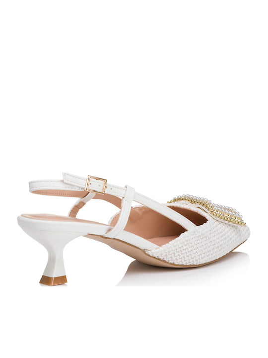 Pumps mit Riemchen Weiß