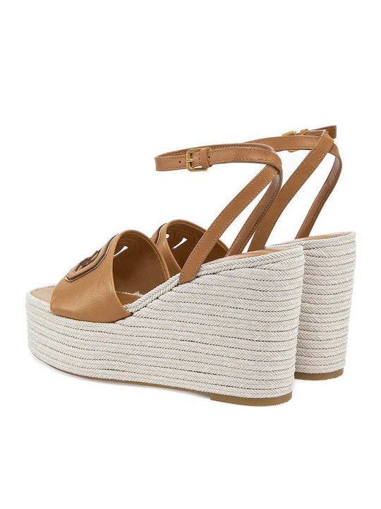 Women's Ankle Strap Platforms Brown