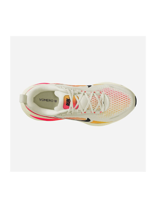Vomero 18 HM6804-100 Γυναικεία Αθλητικά Παπούτσια Running Sail / Bright Crimson / Laser Orange / Μαύρο