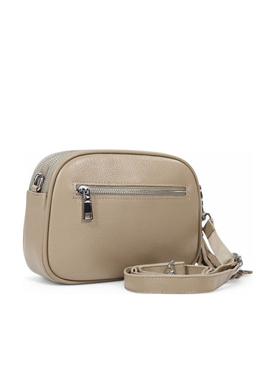 Leder Damentasche Umhängetasche Taupe