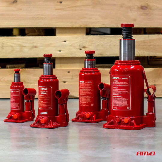 AMiO Hydraulic Bottle Jack with Lifting Capacity up to 38.5cm and Weight Capacity up to 10 Tons